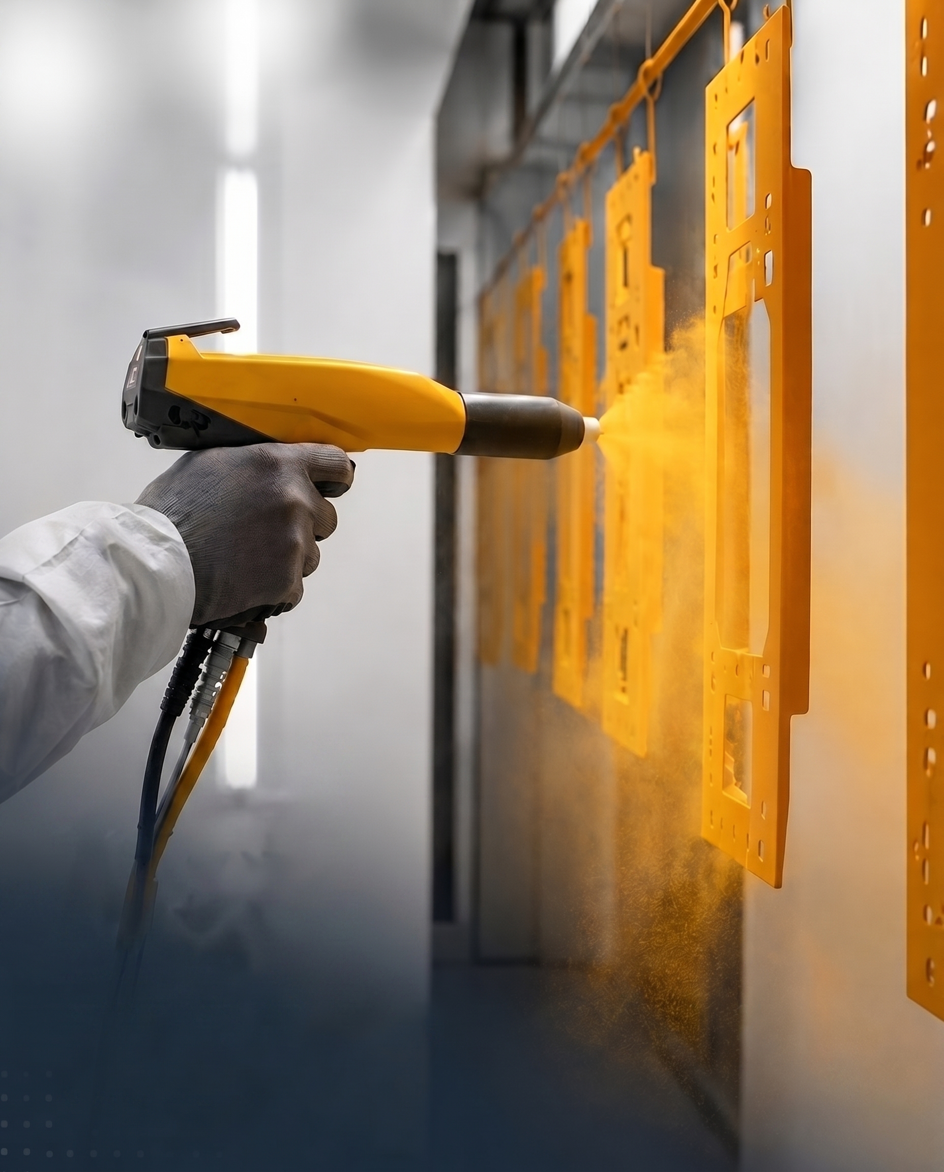 Image: Electrostatic powder coating application line